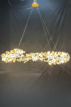 Elegant Brass Branch Chandelier Crystal Leaves Pendant Light For Living/ Bedroom Decor by Bling Lighting Studio