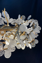 Elegant Brass Branch Chandelier Crystal Leaves Pendant Light For Living/ Bedroom Decor by Bling Lighting Studio