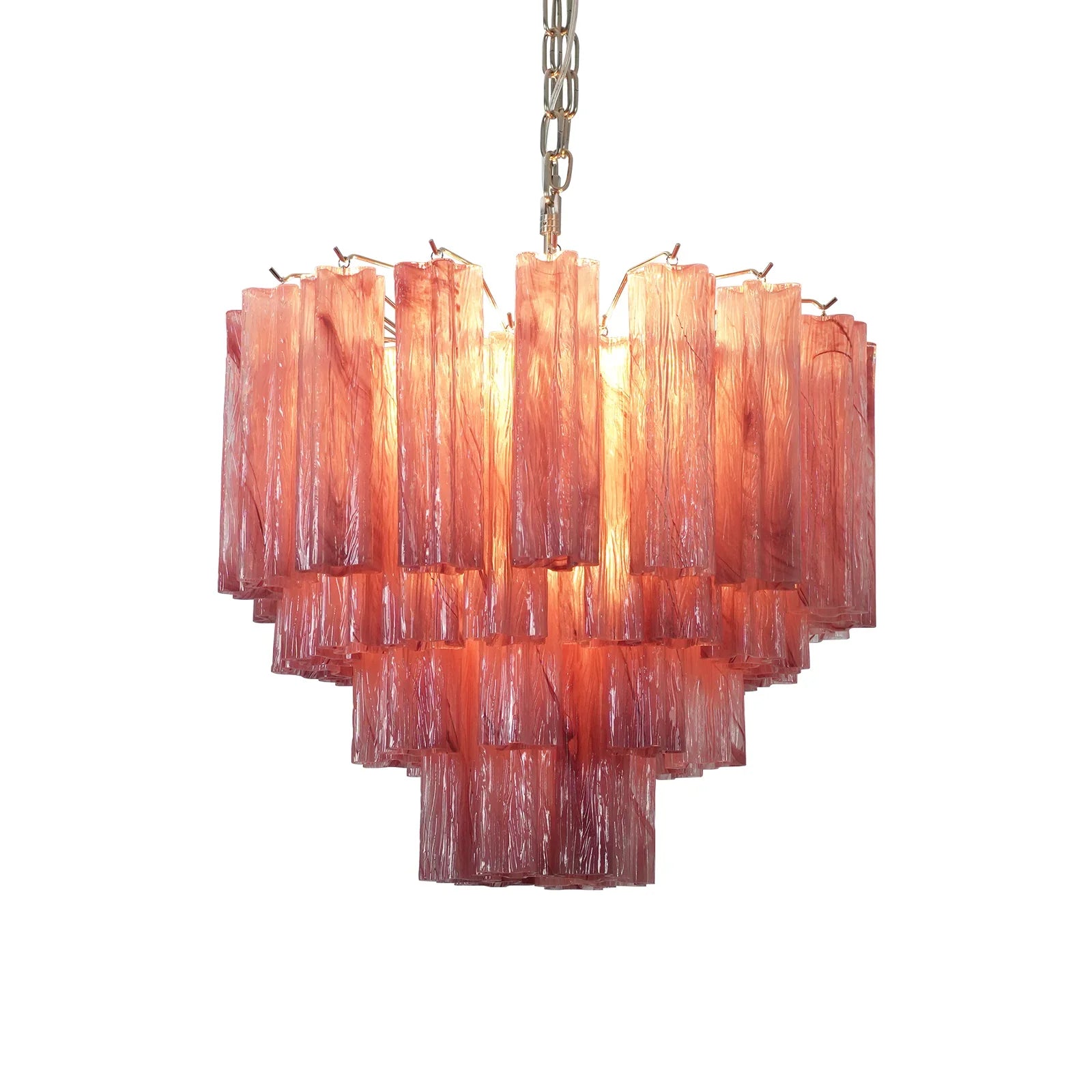 Star Shaped Tube Red Clouds Glass Chandelier by Bling Lighting Studio