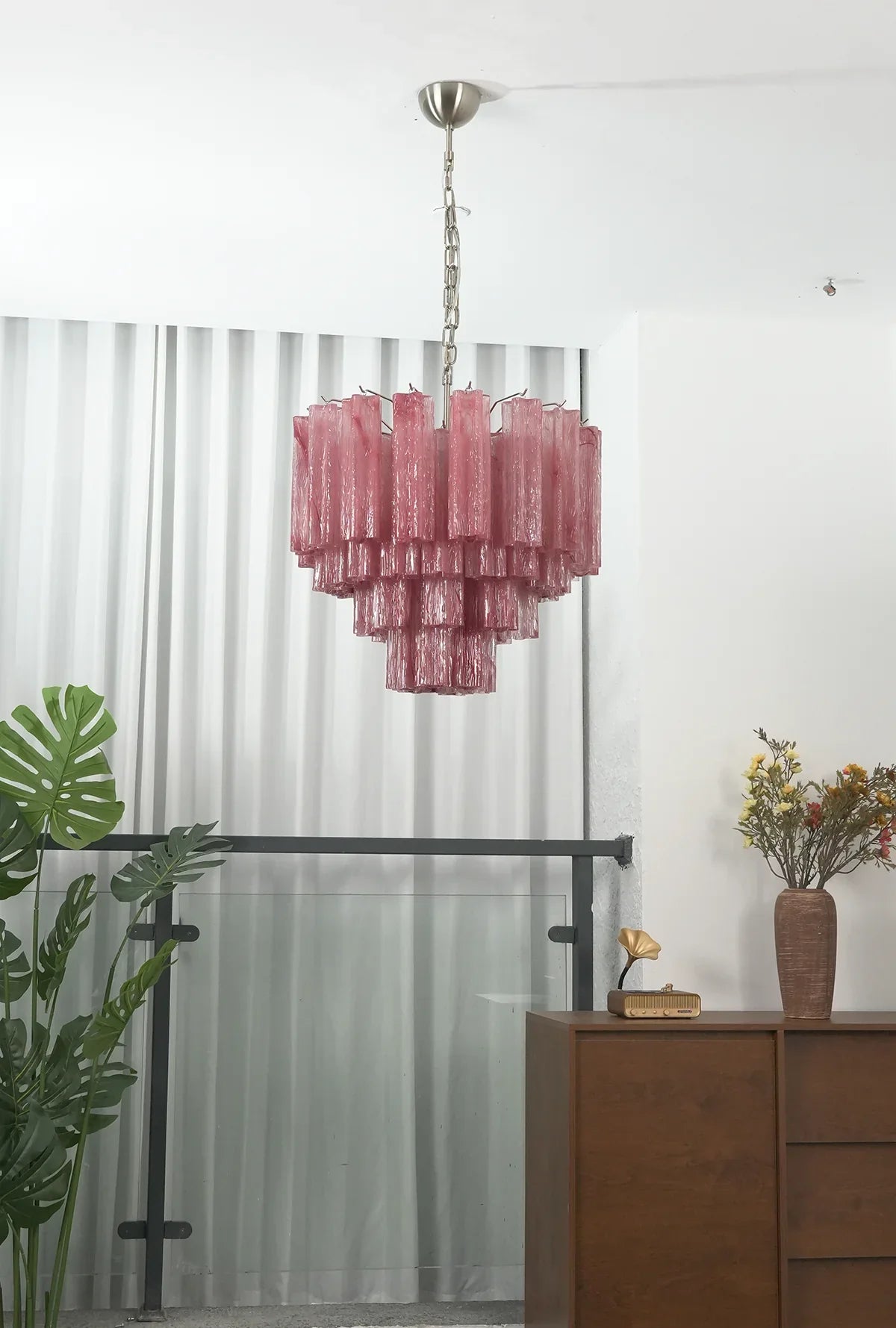 Star Shaped Tube Red Clouds Glass Chandelier product image