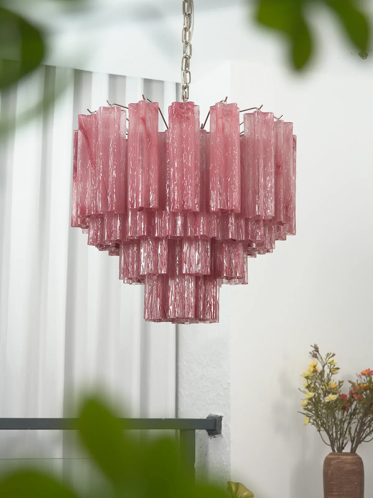 Star Shaped Tube Red Clouds Glass Chandelier product image