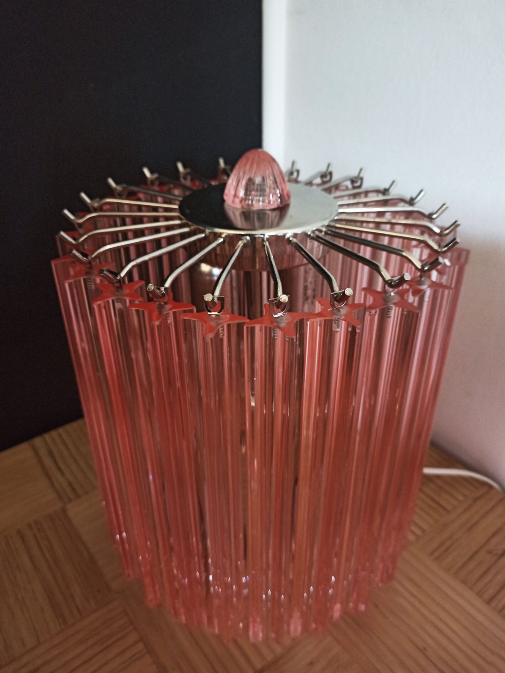 Murano Table Lamp | 24 Pink Prism Glass | Set of 2