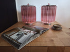 Murano Table Lamp | 24 Pink Prism Glass | Set of 2