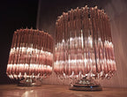 Murano Table Lamp | 24 Pink Prism Glass | Set of 2