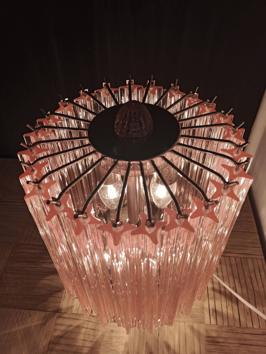 Murano Table Lamp | 24 Pink Prism Glass | Set of 2