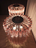 Murano Table Lamp | 24 Pink Prism Glass | Set of 2