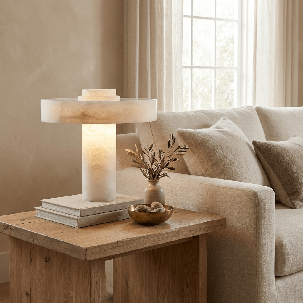 Plinth Alabaster Table Lamp