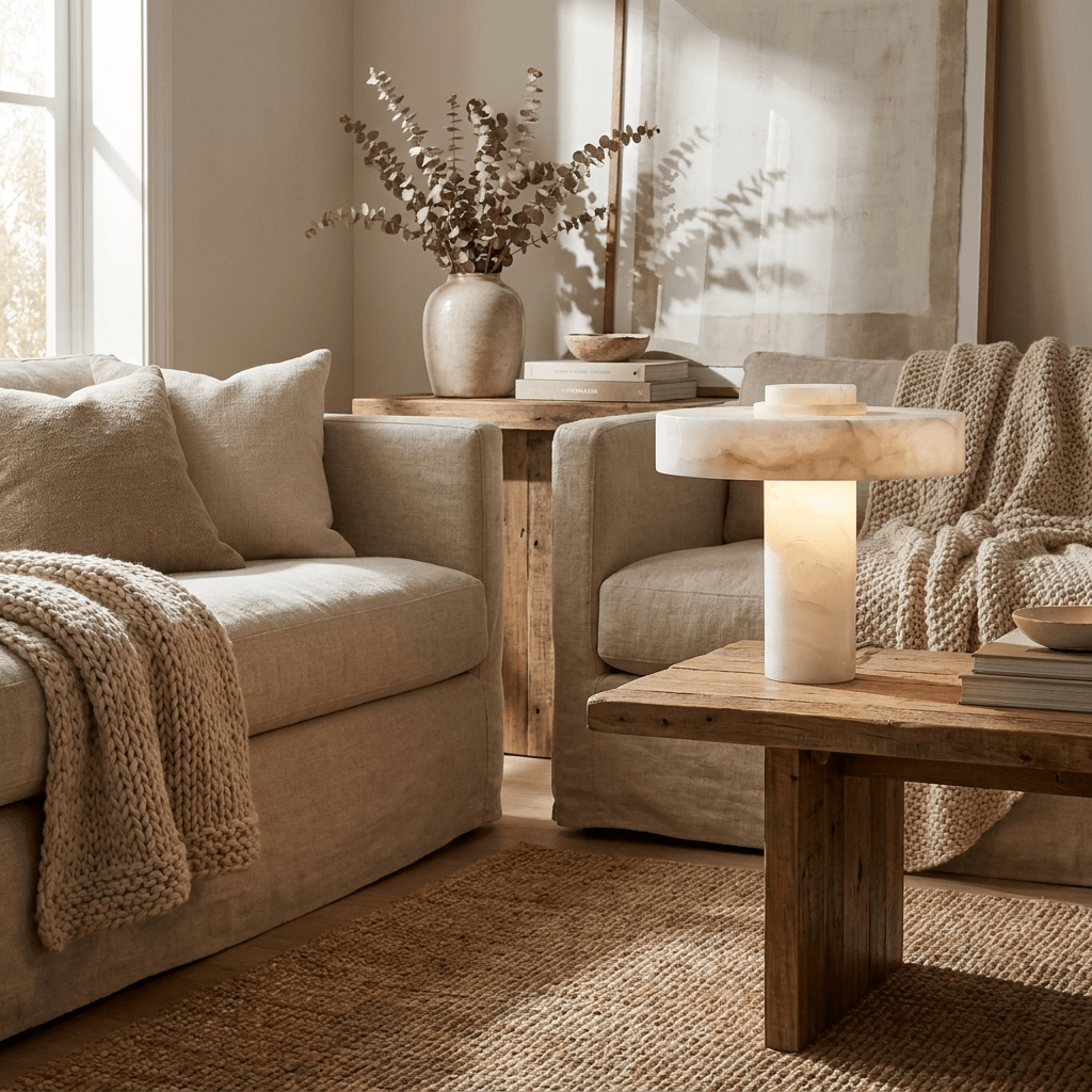 Plinth Alabaster Table Lamp