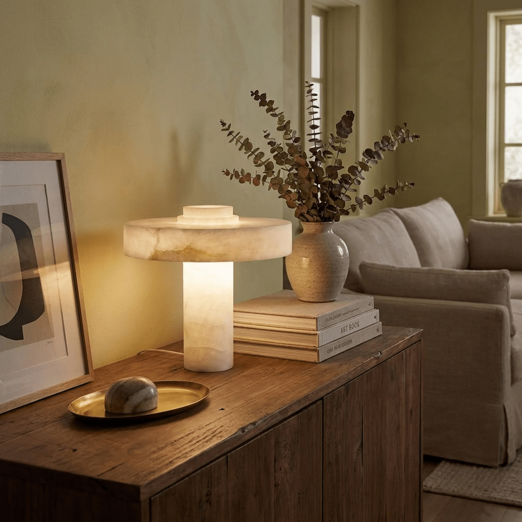 Plinth Alabaster Table Lamp