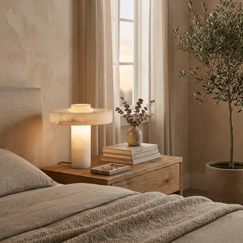 Plinth Alabaster Table Lamp