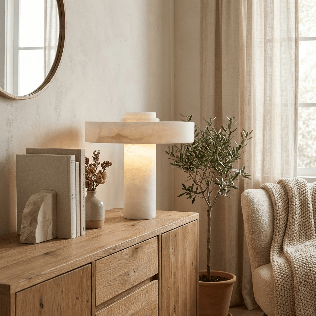 Plinth Alabaster Table Lamp