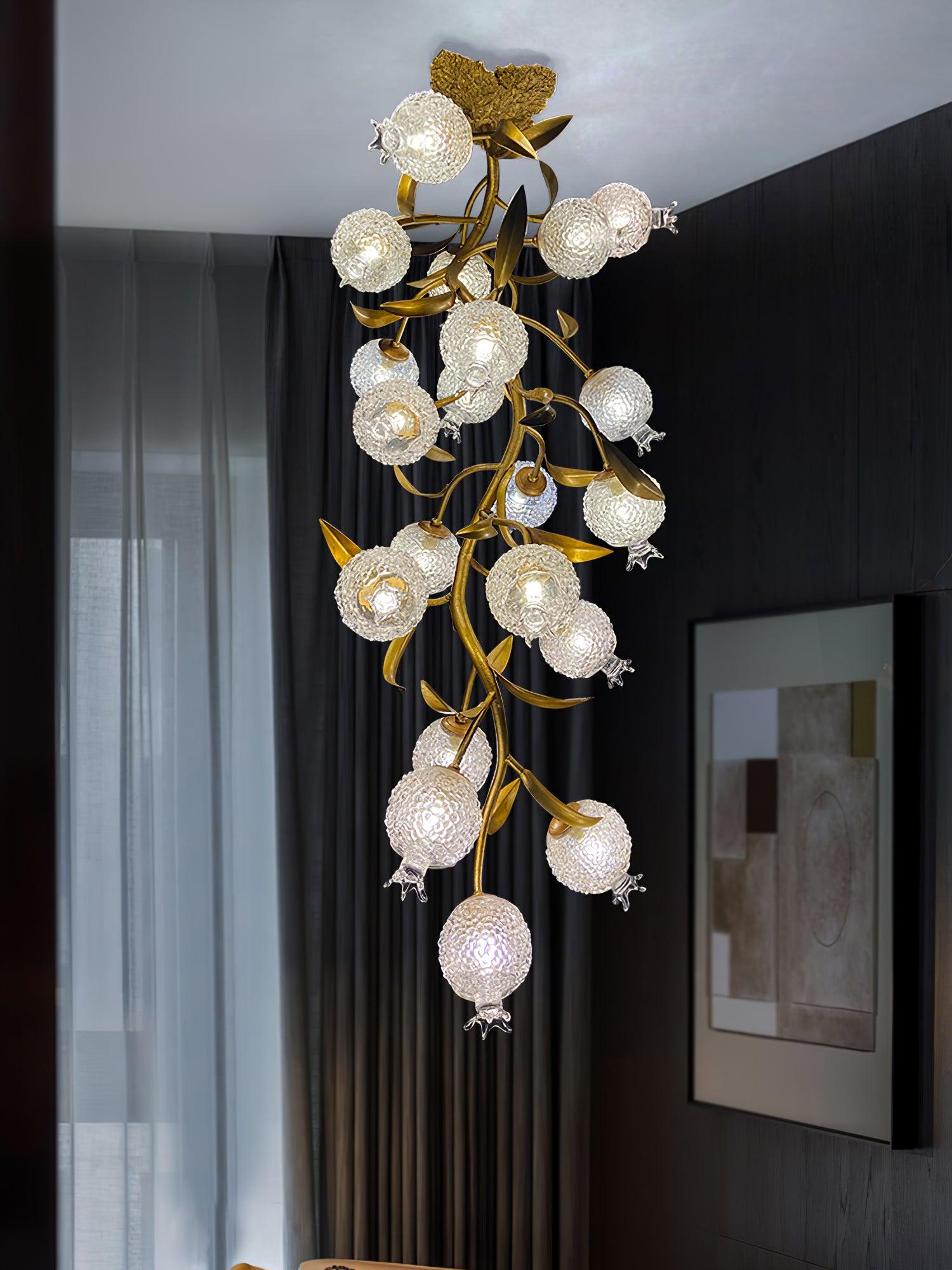 Pomegranate Brass Branch Chandelier by Bling Lighting Studio