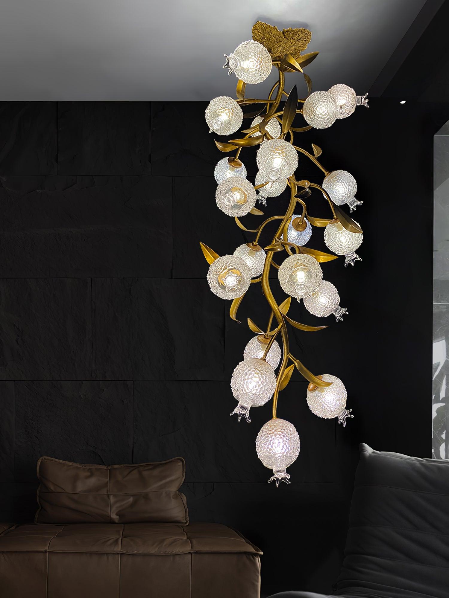 Pomegranate Brass Branch Chandelier by Bling Lighting Studio