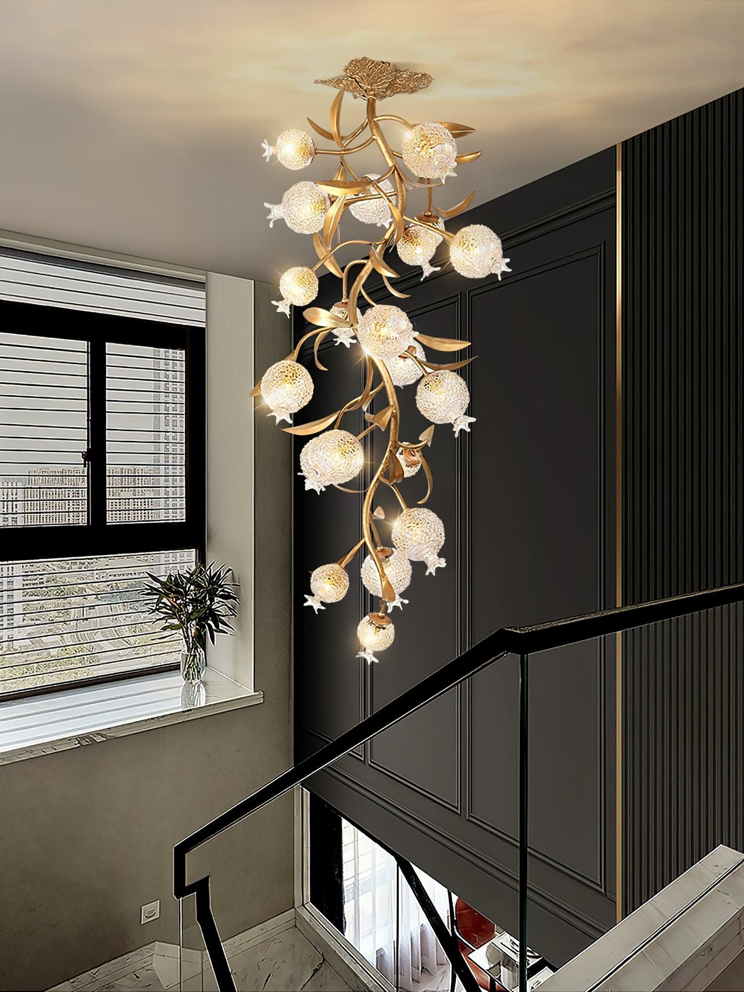 Pomegranate Brass Branch Chandelier by Bling Lighting Studio