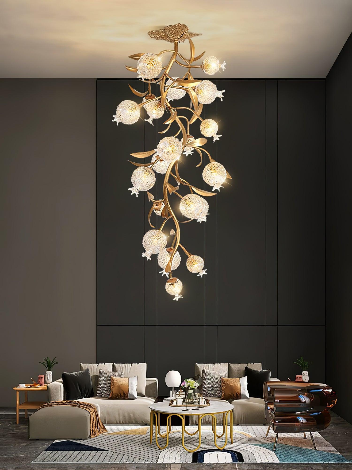 Pomegranate Brass Branch Chandelier by Bling Lighting Studio