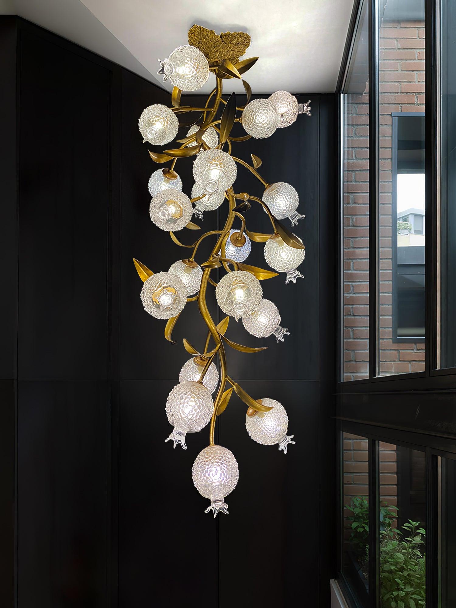 Pomegranate Brass Branch Chandelier by Bling Lighting Studio
