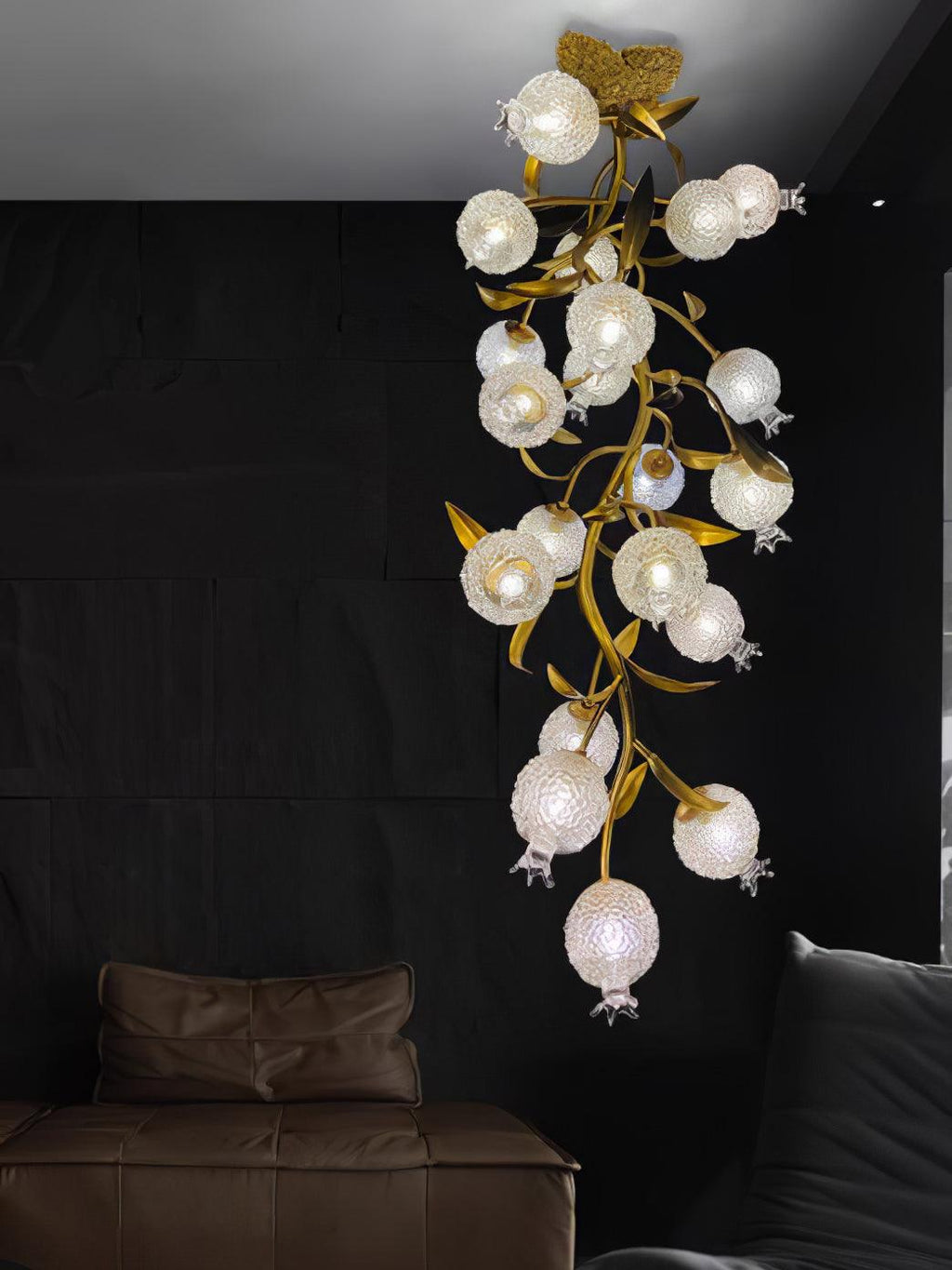 Pomegranate Brass Branch Chandelier by Bling Lighting Studio