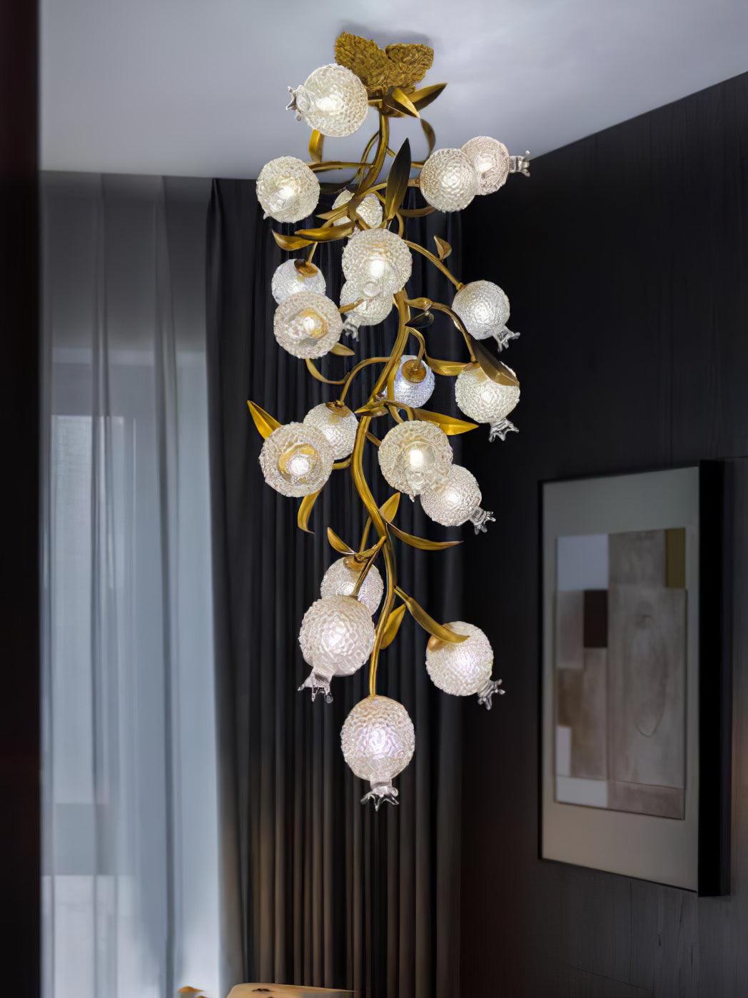 Pomegranate Brass Branch Chandelier by Bling Lighting Studio