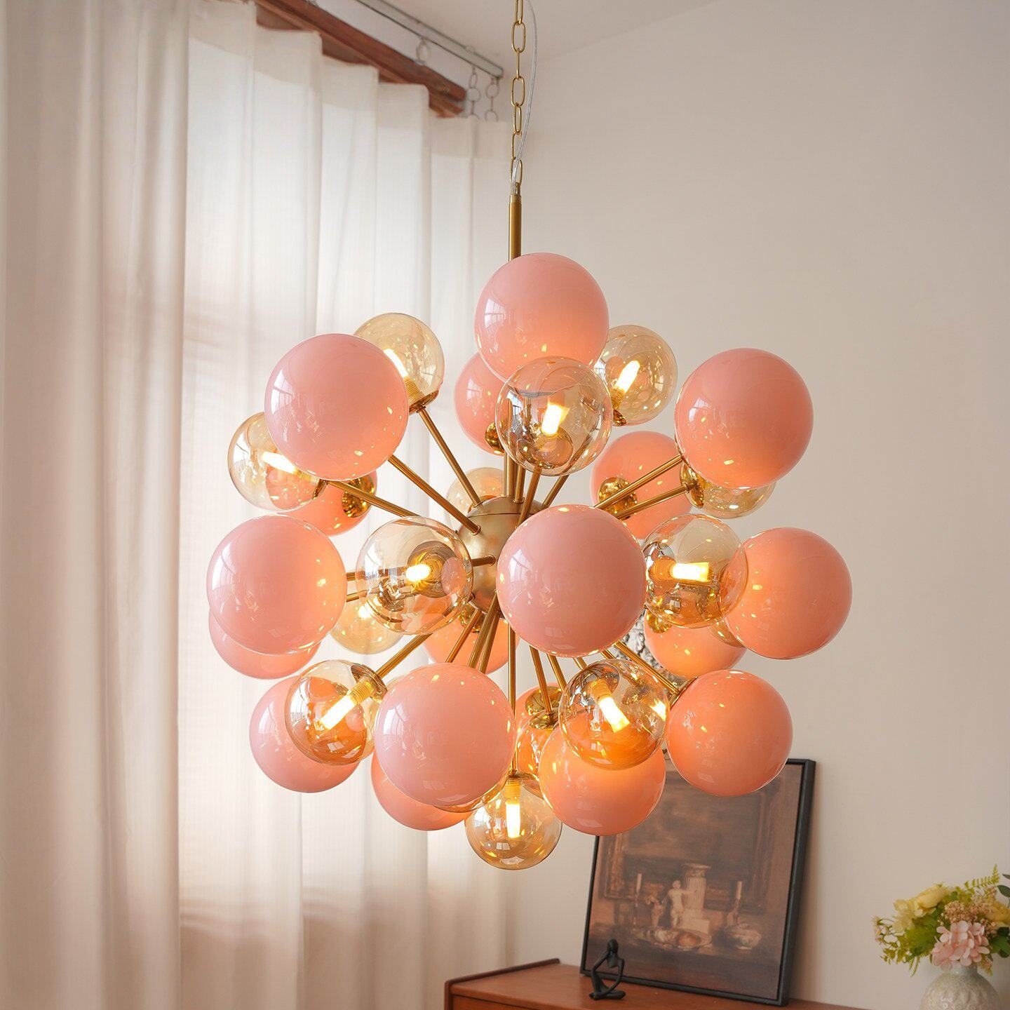 Pomelia Glass Globe Sputnik Chandelier