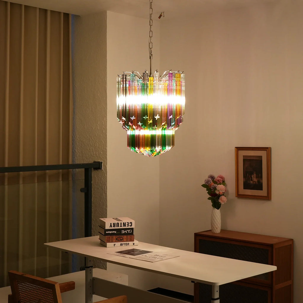 Prismatic Murano Colorful Chandelier material and finish detail