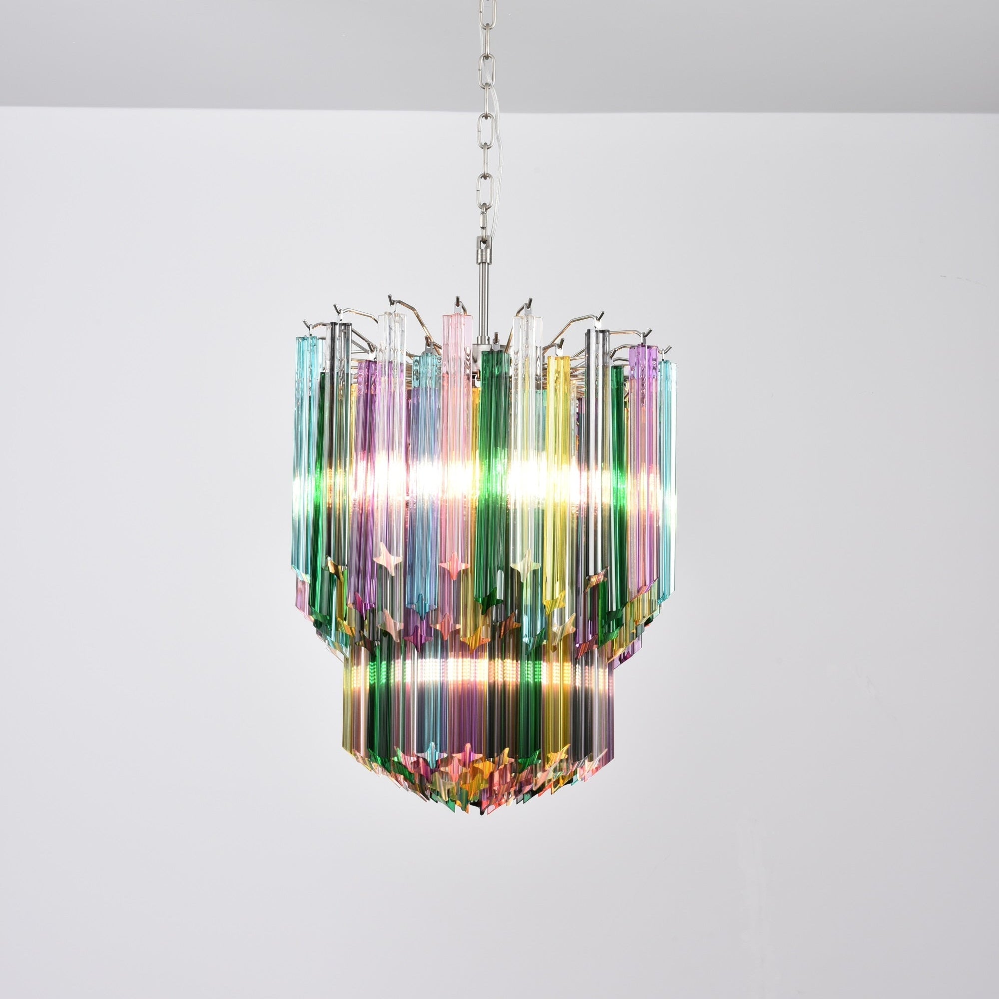 Prismatic Glass Colorful Chandelier Glass lighting by Bling Lighting Studio