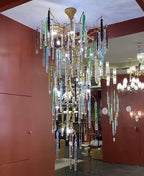 Verdant Crystal Colored Branch Column Chandelier by Bling Lighting Studio