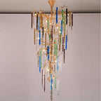 Verdant Crystal Colored Branch Column Chandelier by Bling Lighting Studio