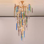 Verdant Crystal Branch Column Chandelier for Staircase by Bling Lighting Studio