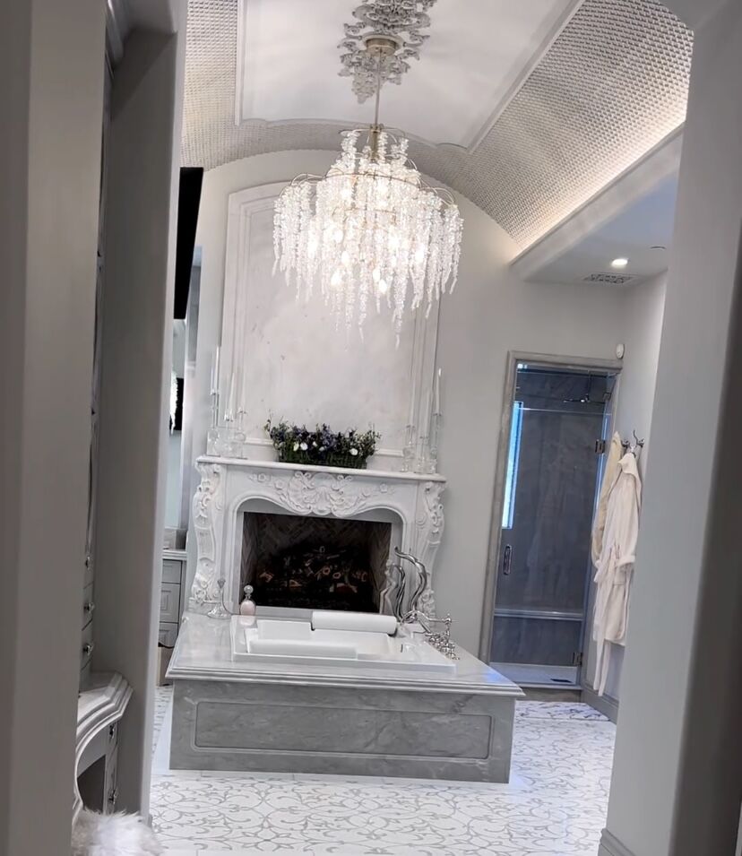 Light Luxury Silver Flower Branch Chandelier with Icicle Details by Bling Lighting Studio