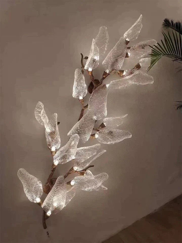 Creative Bionic Resin Leaves Chandelier for Living Room/Dining Room/Staircase by Bling Lighting Studio