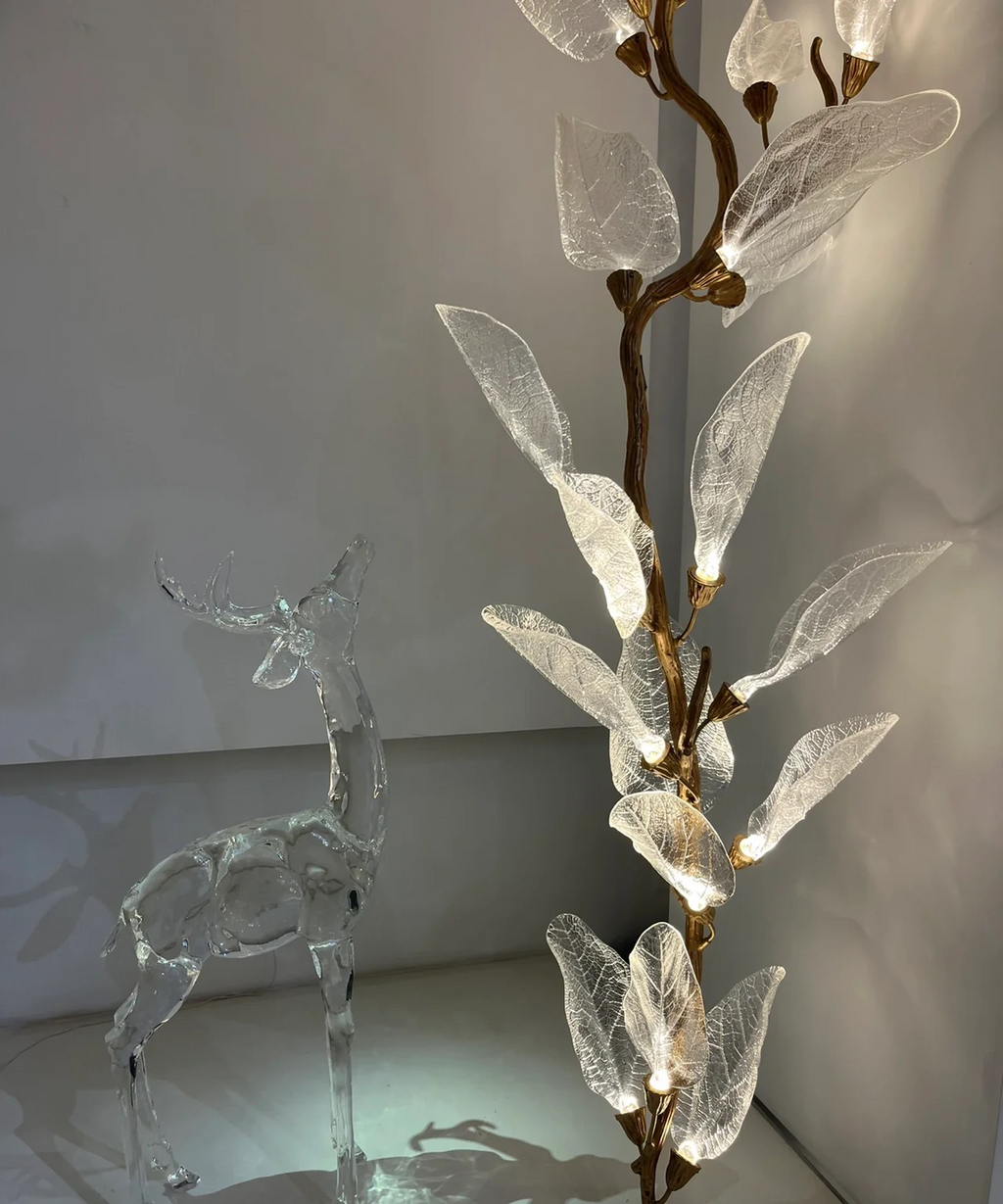 Creative Bionic Resin Leaves Chandelier for Living Room/Dining Room/Staircase by Bling Lighting Studio