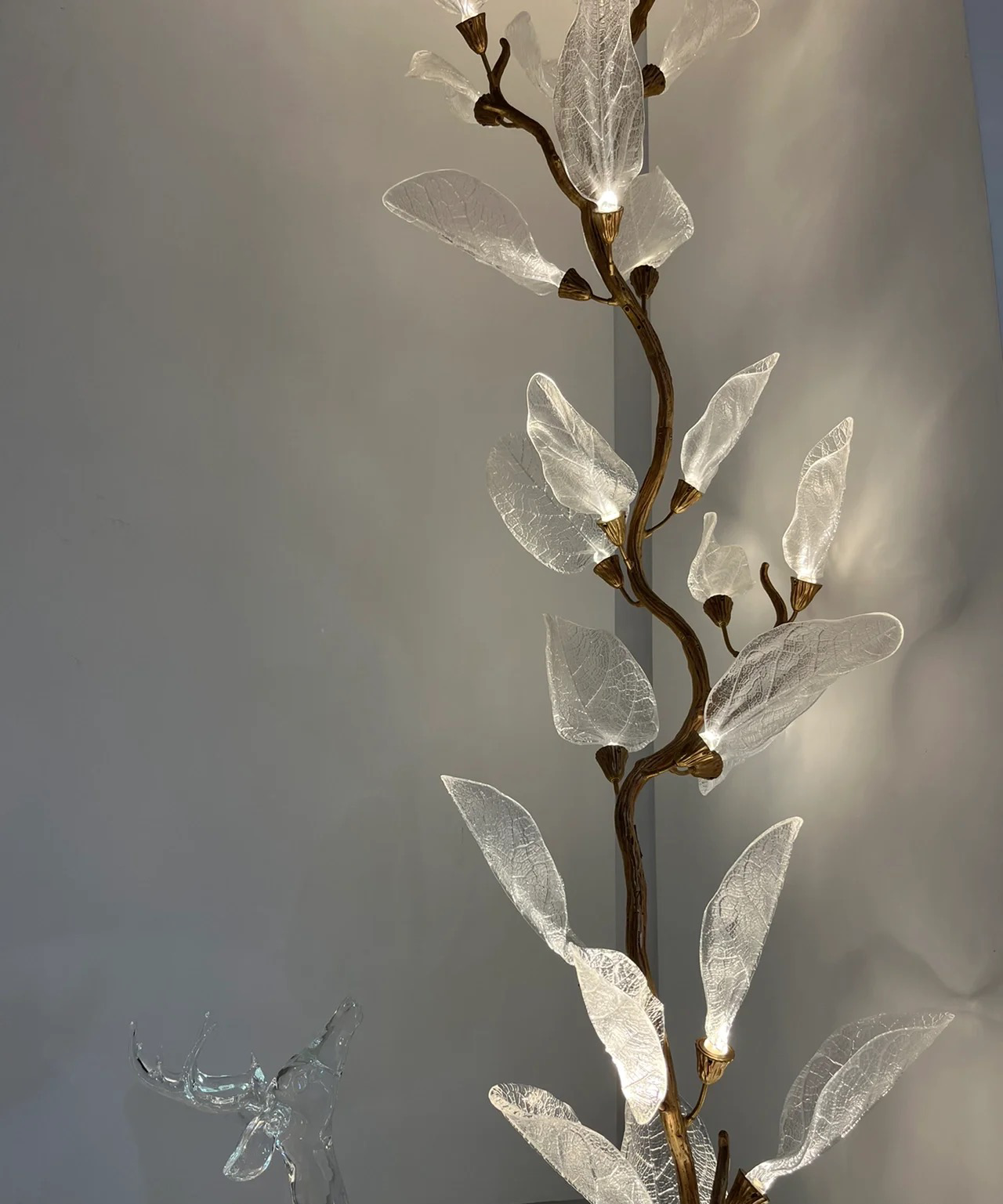 Creative Bionic Resin Leaves Chandelier for Living Room/Dining Room/Staircase by Bling Lighting Studio
