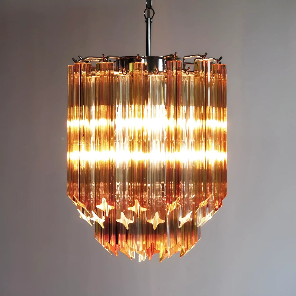 Quadriedri Murano Prisms Amber Transparent Chandelier product image