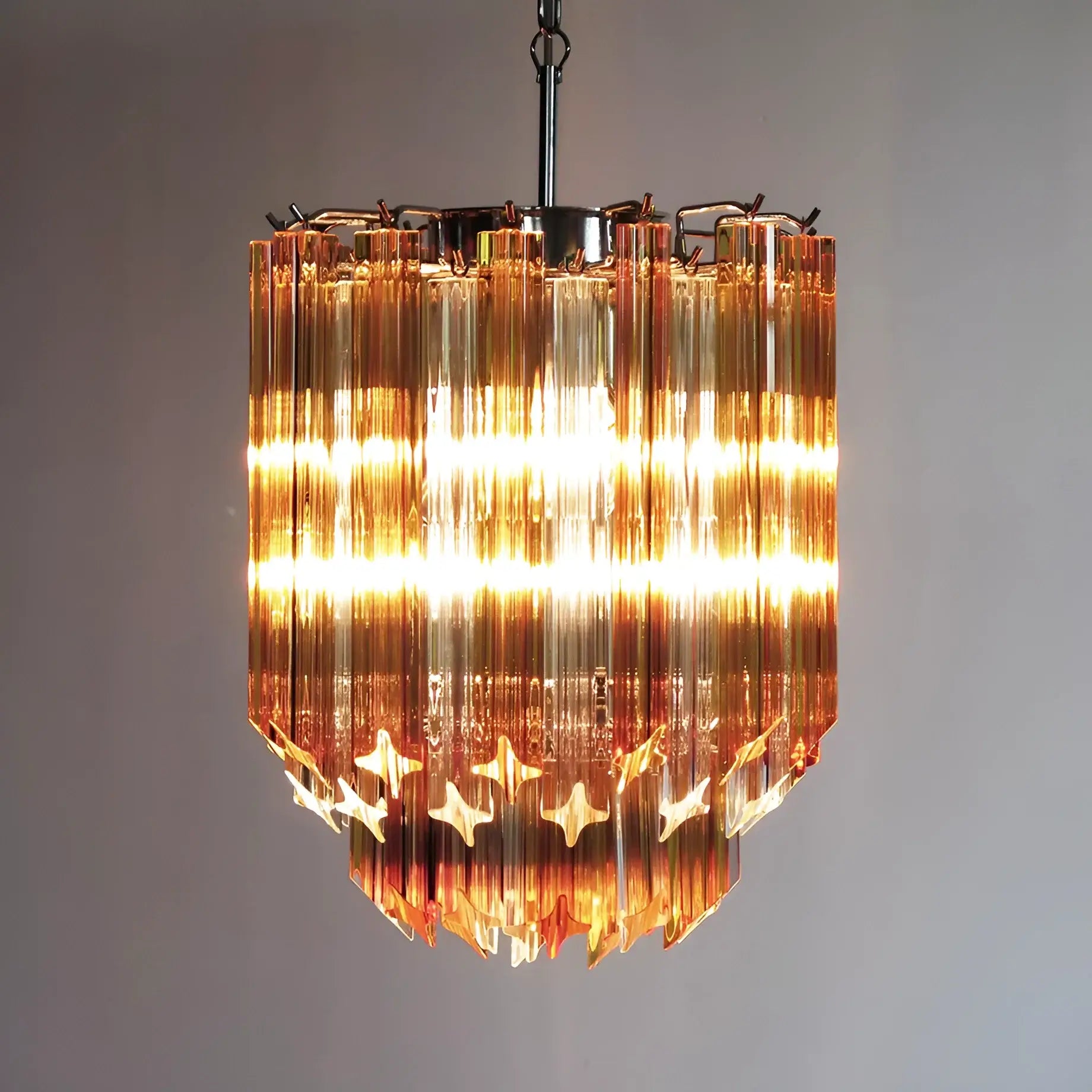 Quadriedri Murano Prisms Amber Transparent Chandelier product image