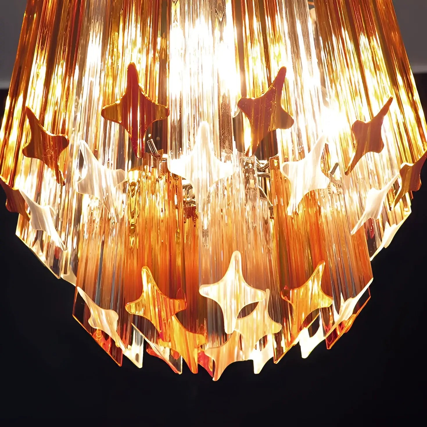 Quadriedri Murano Prisms Amber Transparent Chandelier product image