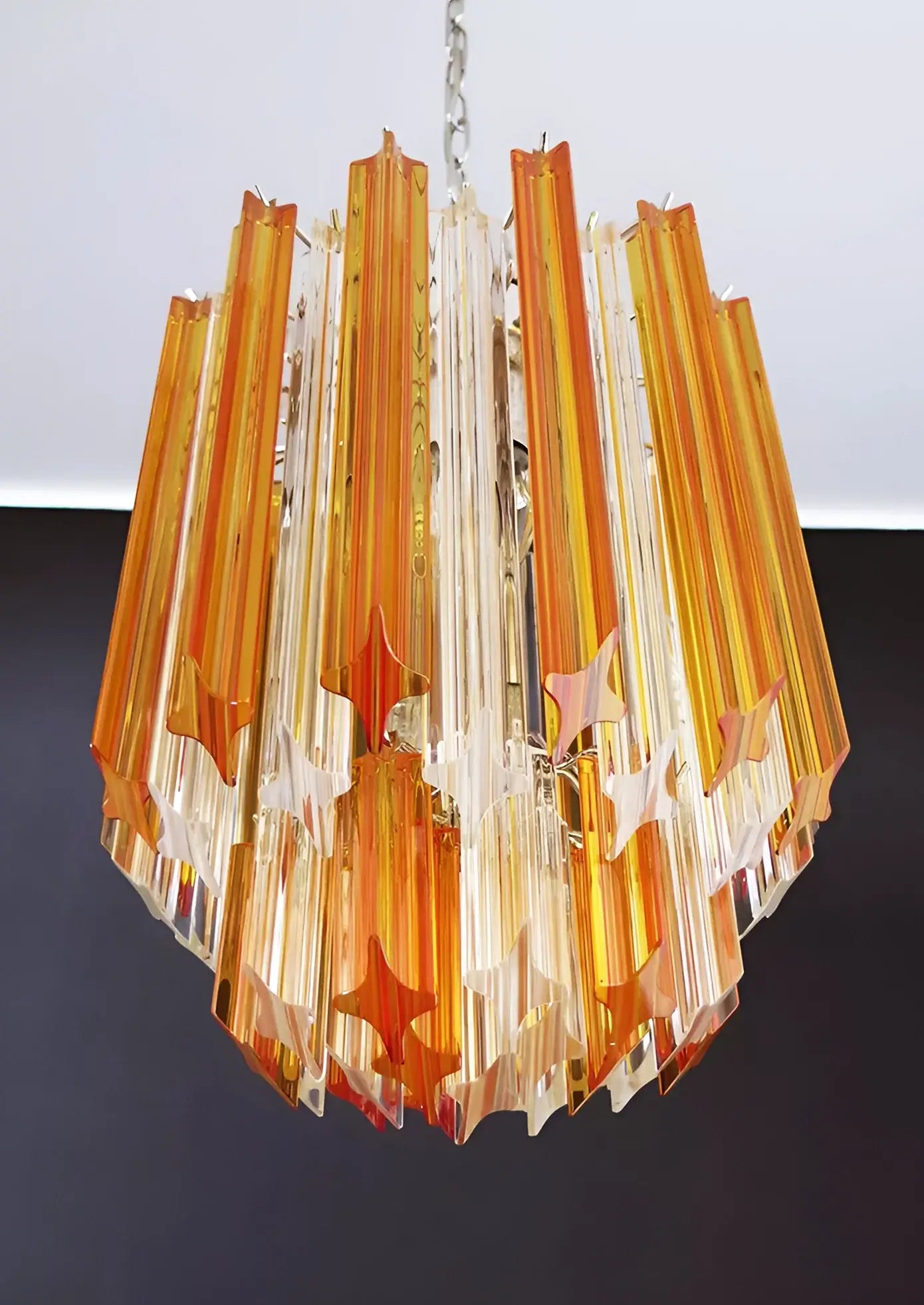 Quadriedri Murano Prisms Amber Transparent Chandelier product image