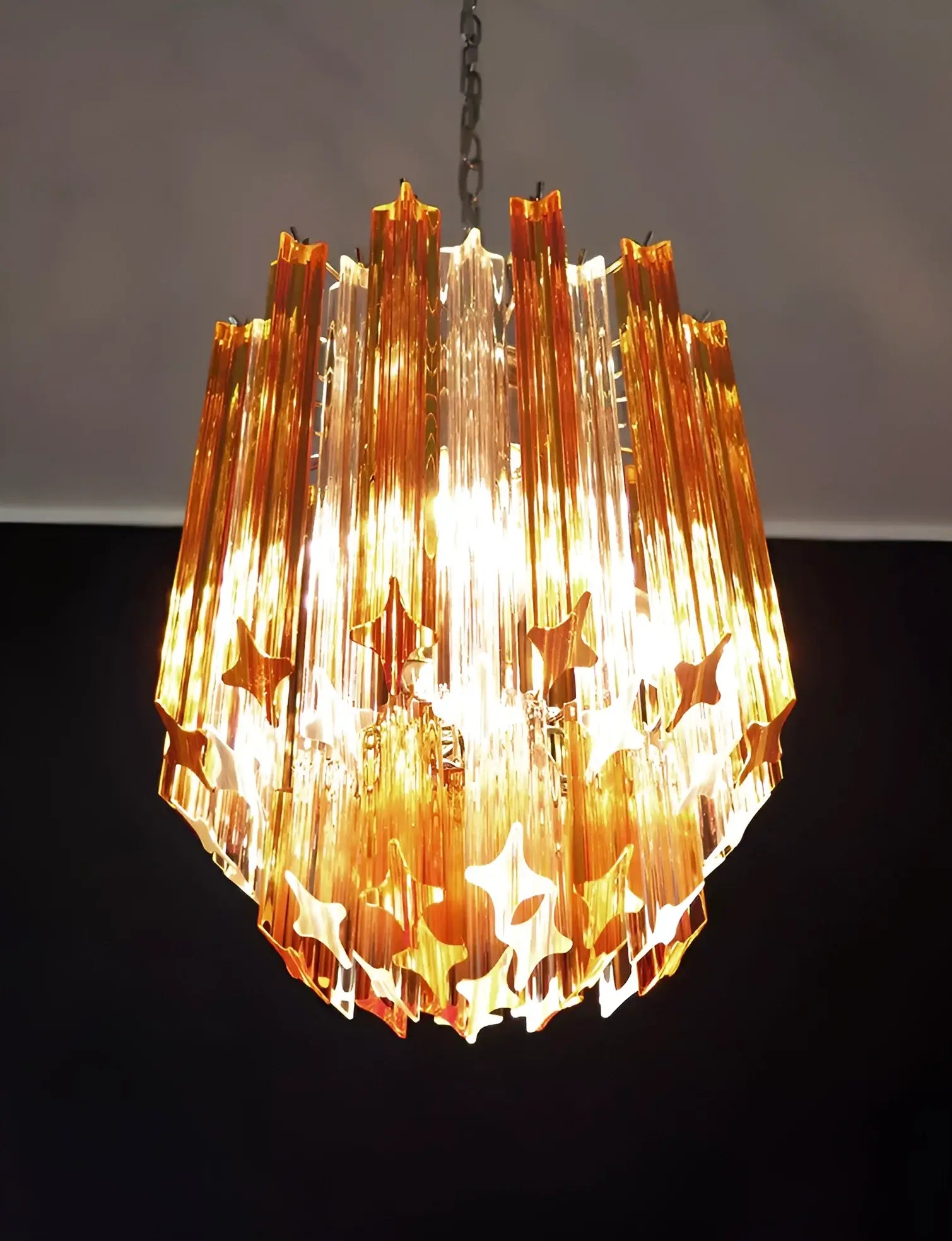 Quadriedri Murano Prisms Amber Transparent Chandelier product image