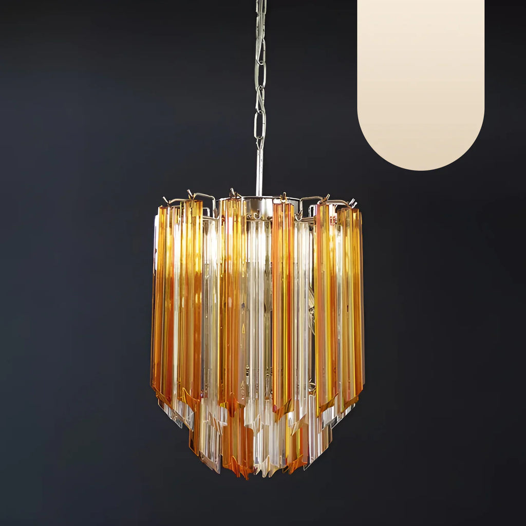 Quadriedri Murano Prisms Amber Transparent Chandelier product image