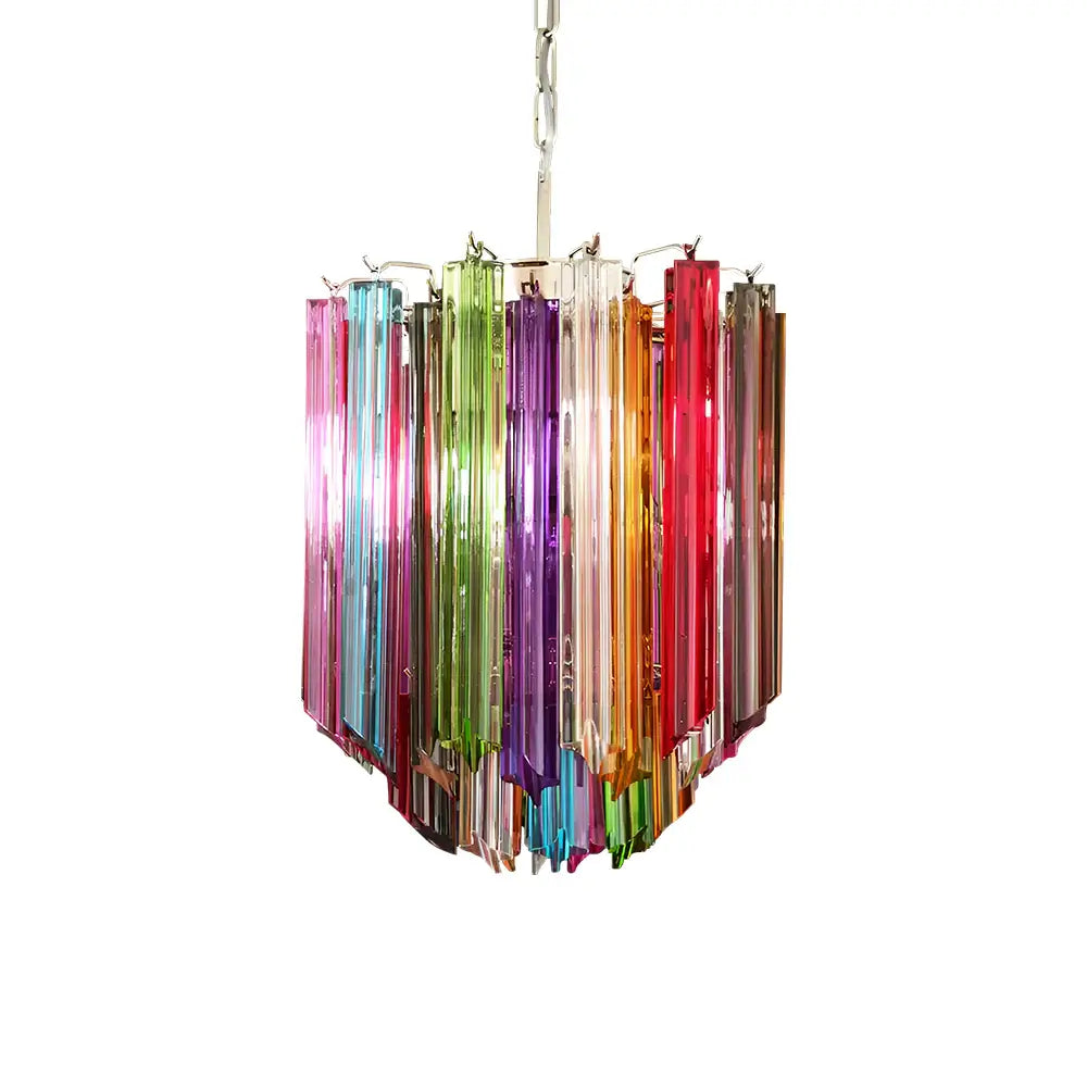 Quadriedri Murano Prisms Multicolored Chandelier by Bling Lighting Studio