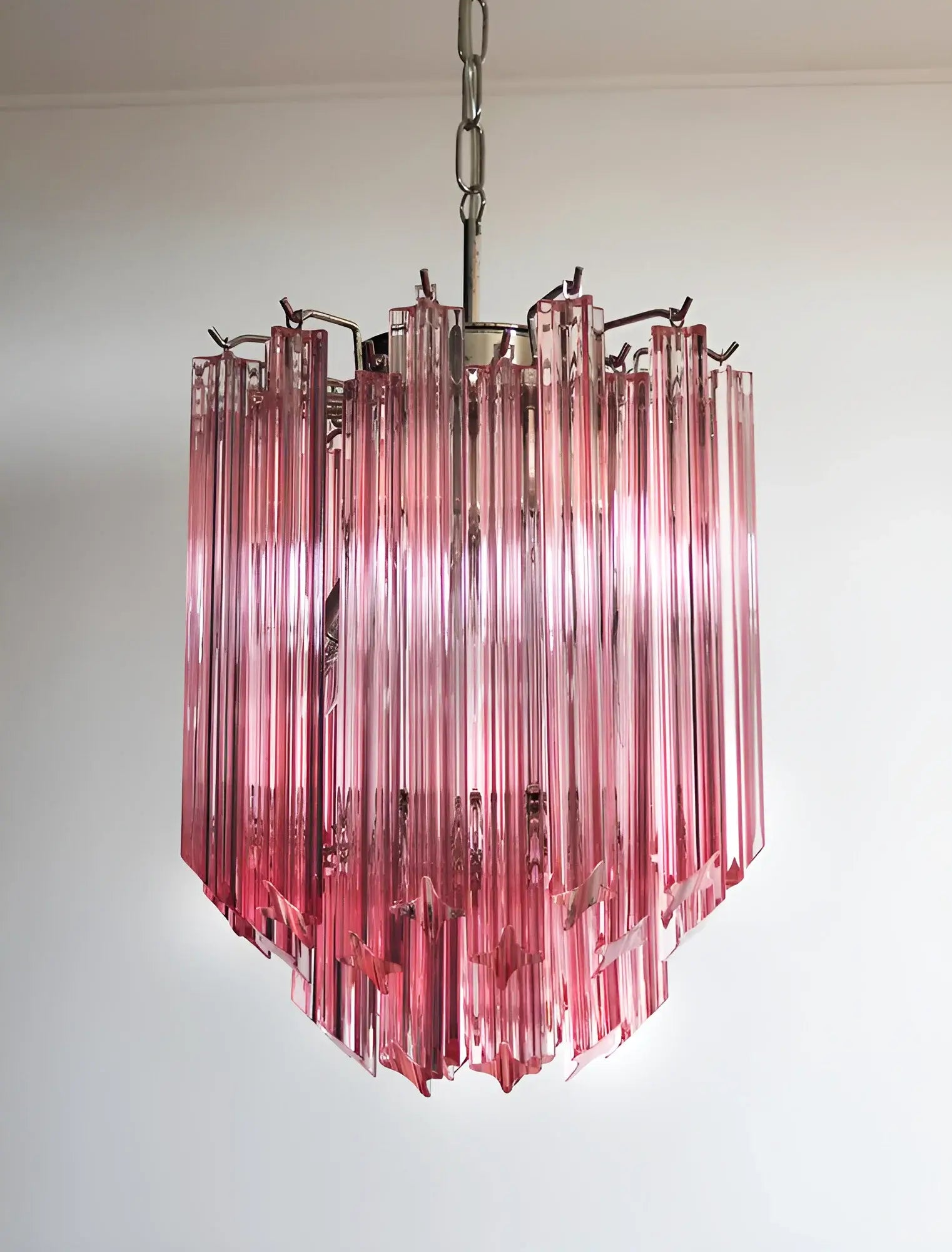 Quadriedri Murano Prisms Pink Chandelier product image