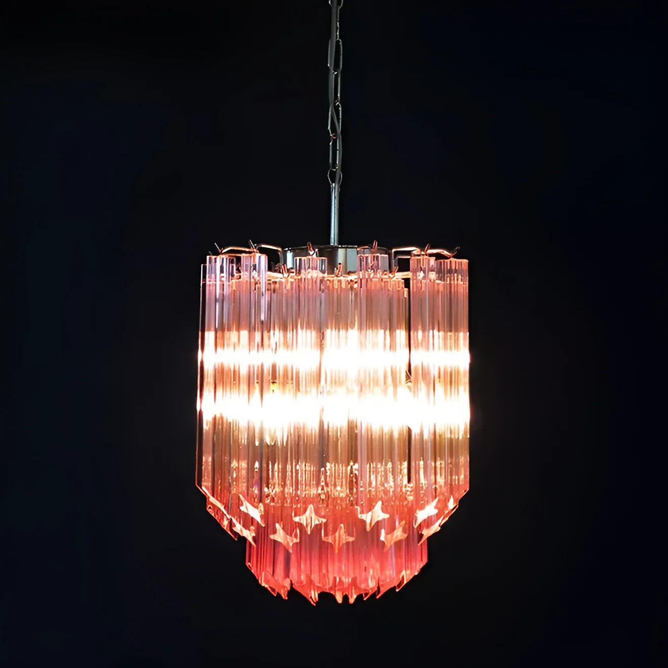 Quadriedri Murano Prisms Pink Chandelier product image