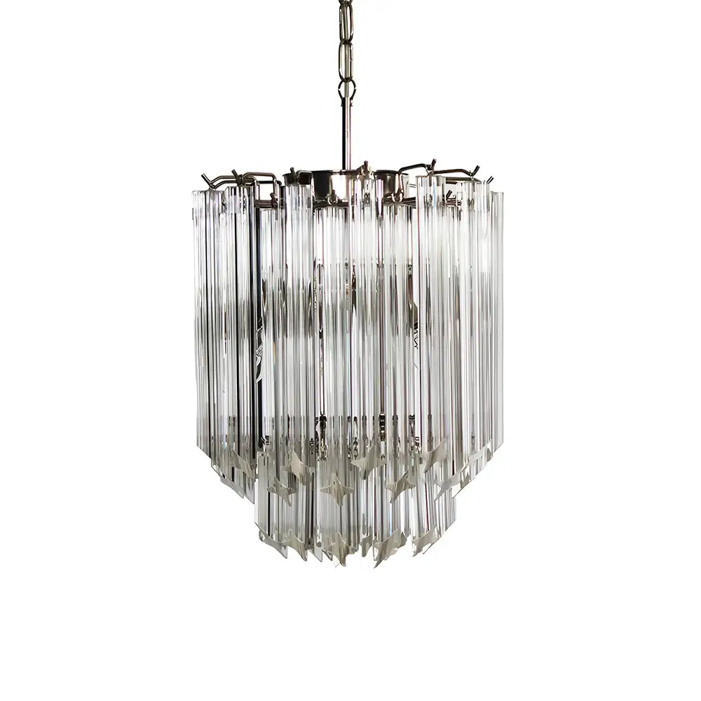 Quadriedri Murano Prisms Transparant Chandelier by Bling Lighting Studio
