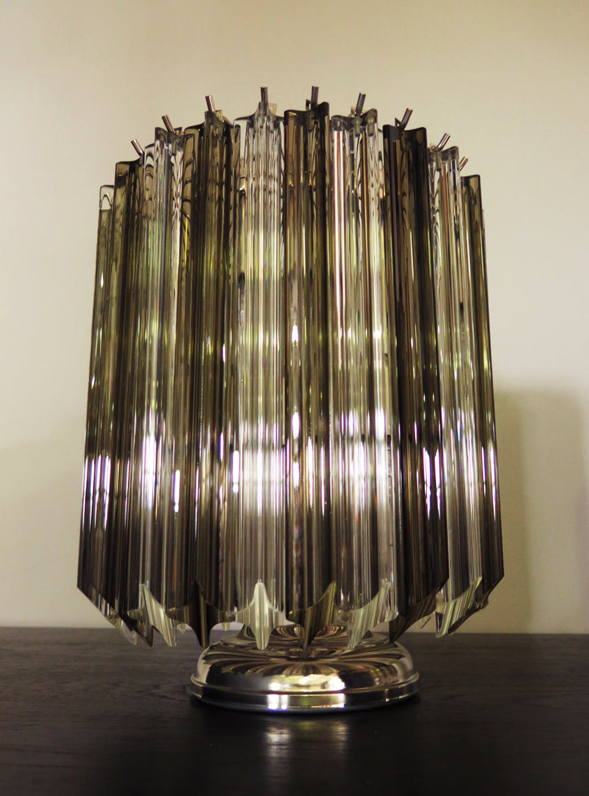 Murano Table Lamp | 24 Clear Smoked Prism Glass | Set of 2