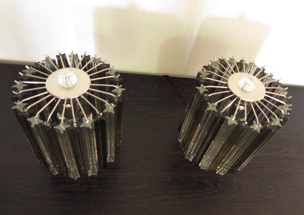 Murano Table Lamp | 24 Clear Smoked Prism Glass | Set of 2