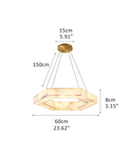 LED Hexagon Marble Pendant Lamp | Double/Triple Ring Design