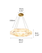 LED Hexagon Marble Pendant Lamp | Double/Triple Ring Design