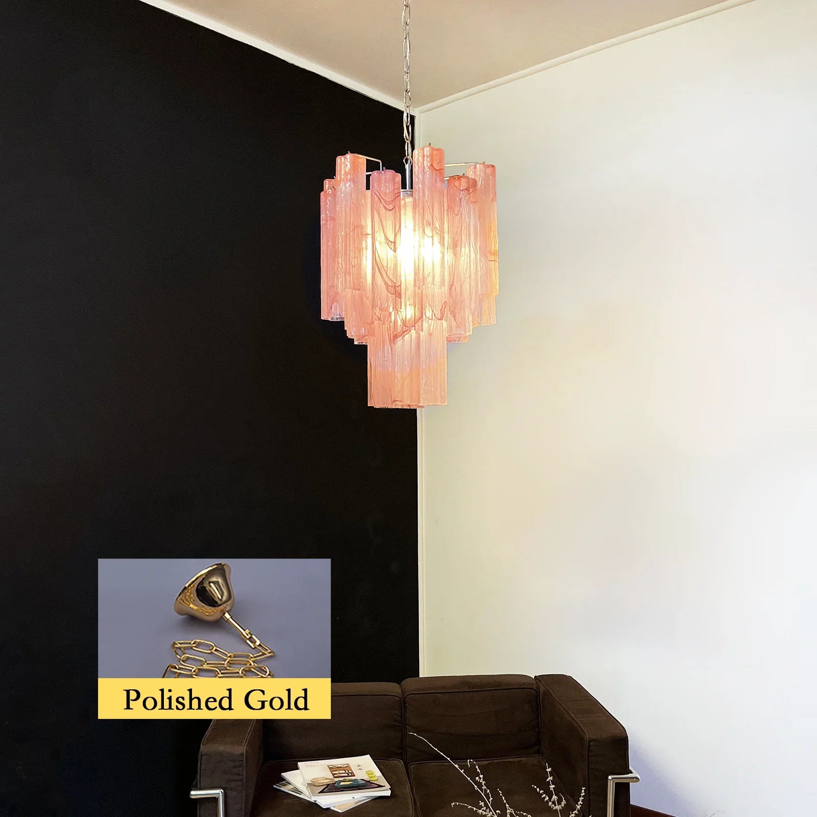 Red Murano Glass Tube Chandelier product image