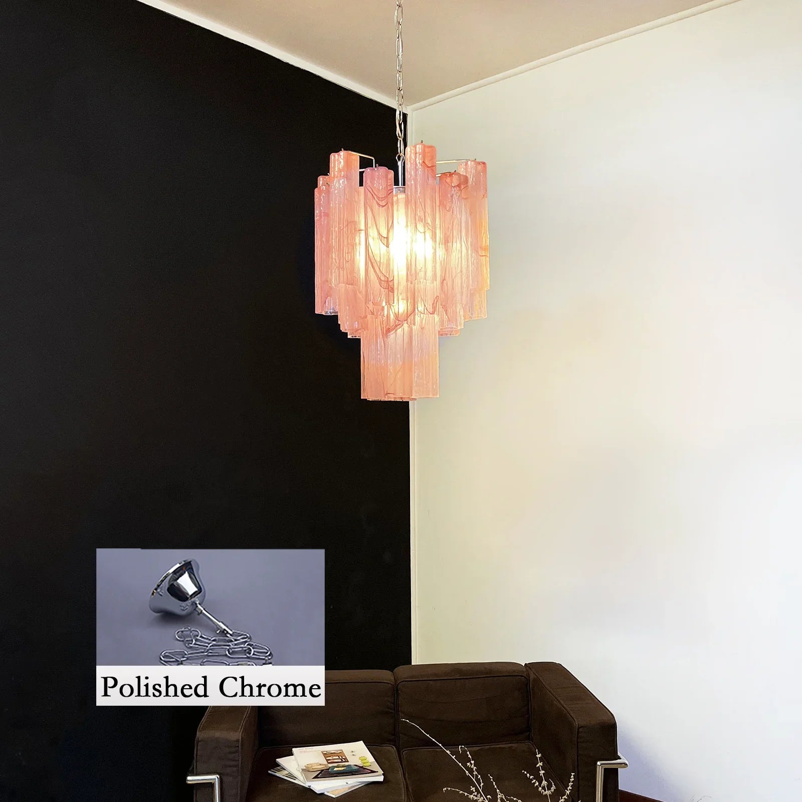 Red Murano Glass Tube Chandelier product image