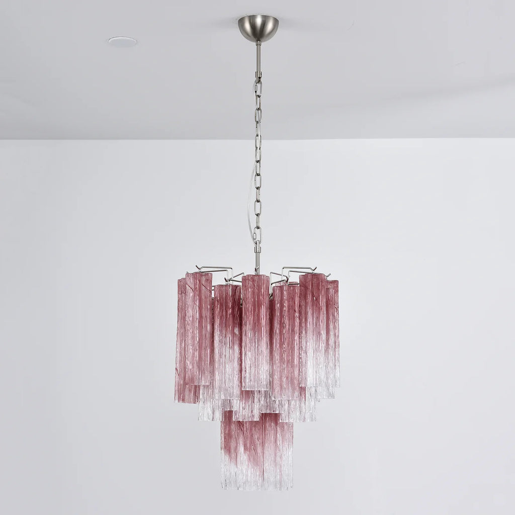 Gradient Red Murano Glass Tube Chandelier product image