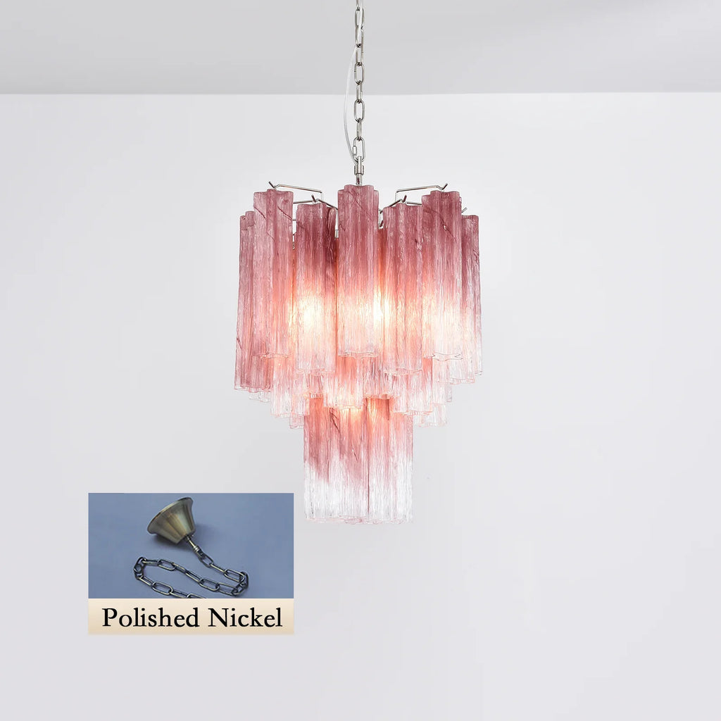 Gradient Red Murano Glass Tube Chandelier product image